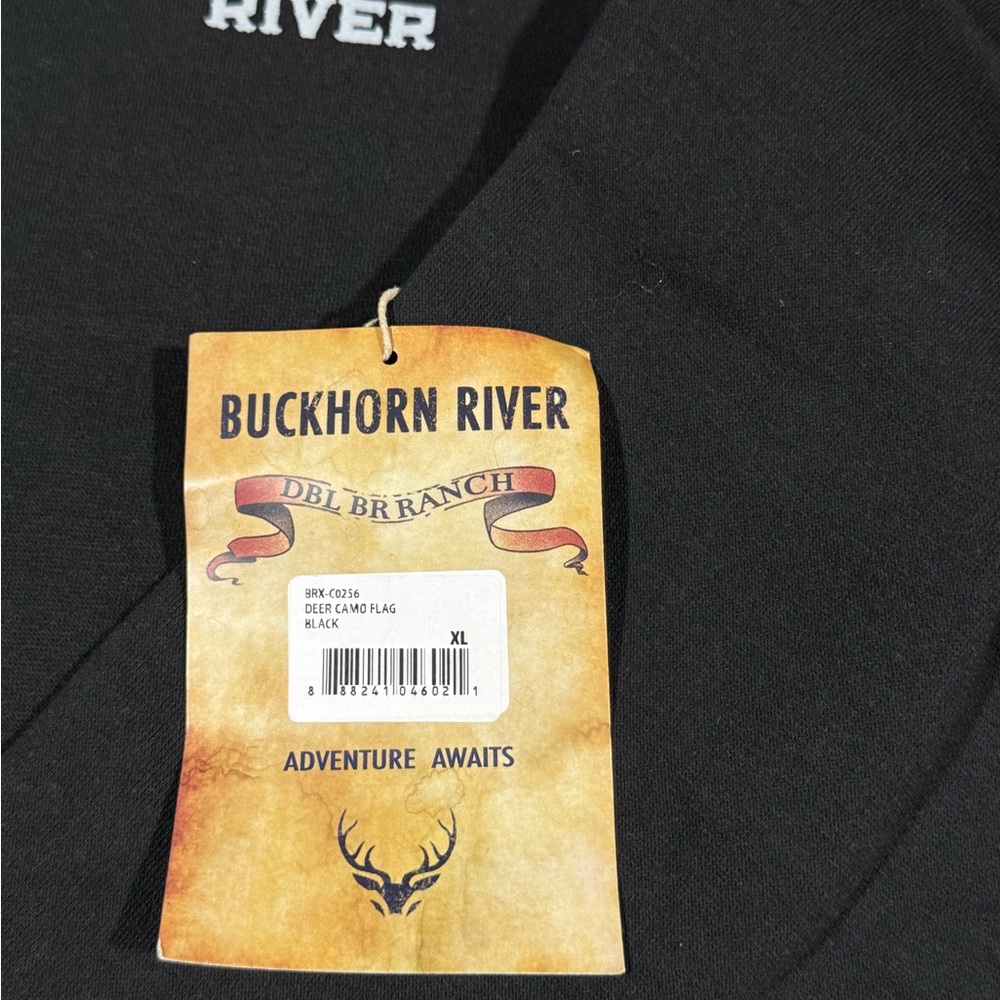 Buckhorn Hoodie with Deer Skull and Flag Design- Size:XL - Picture 6 of 7